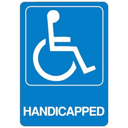 Hy-Ko Handicapped Sign 5" x 7", 5PK A02069